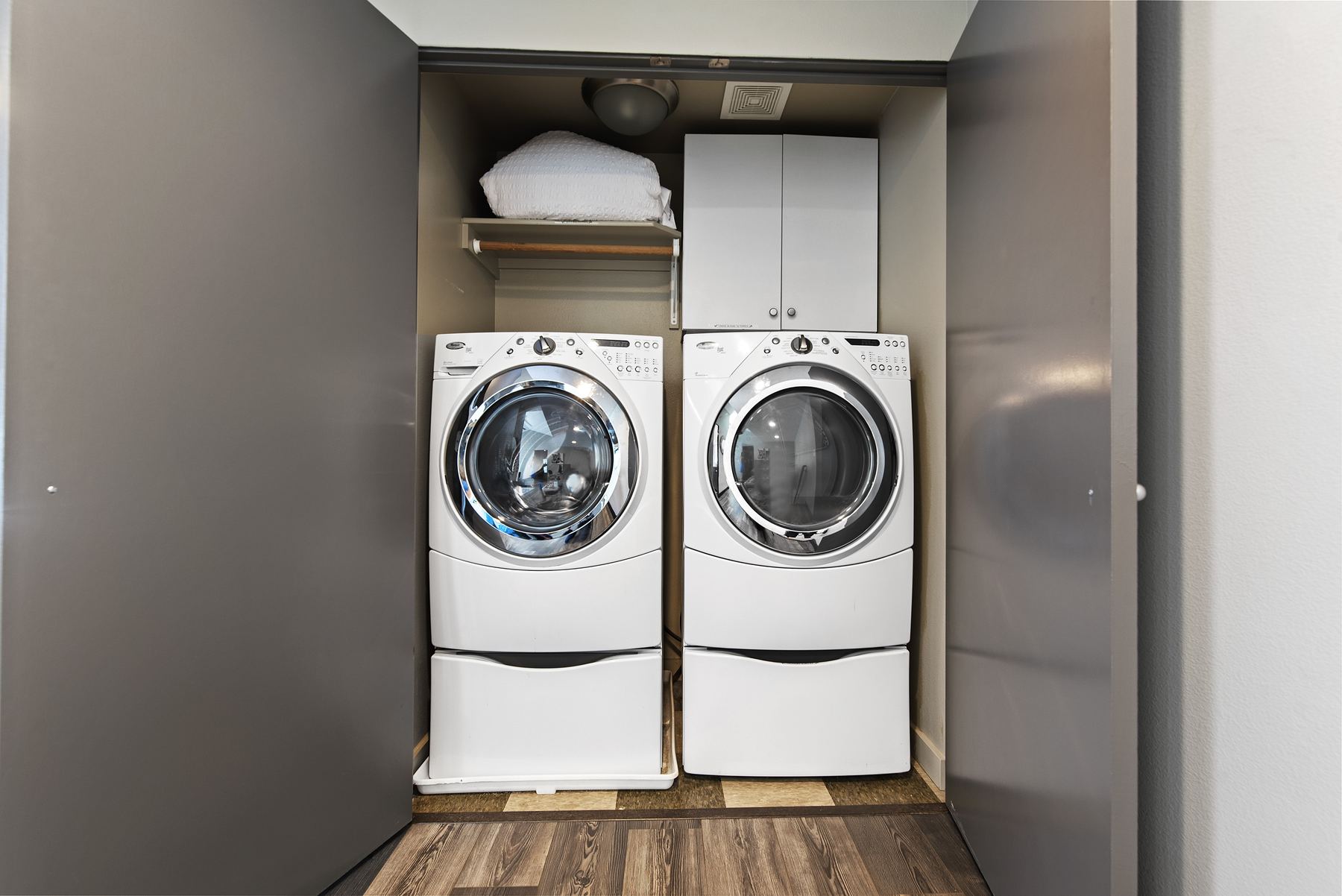 Full-size washer and dryer in unit at a Boise North End vacation rental